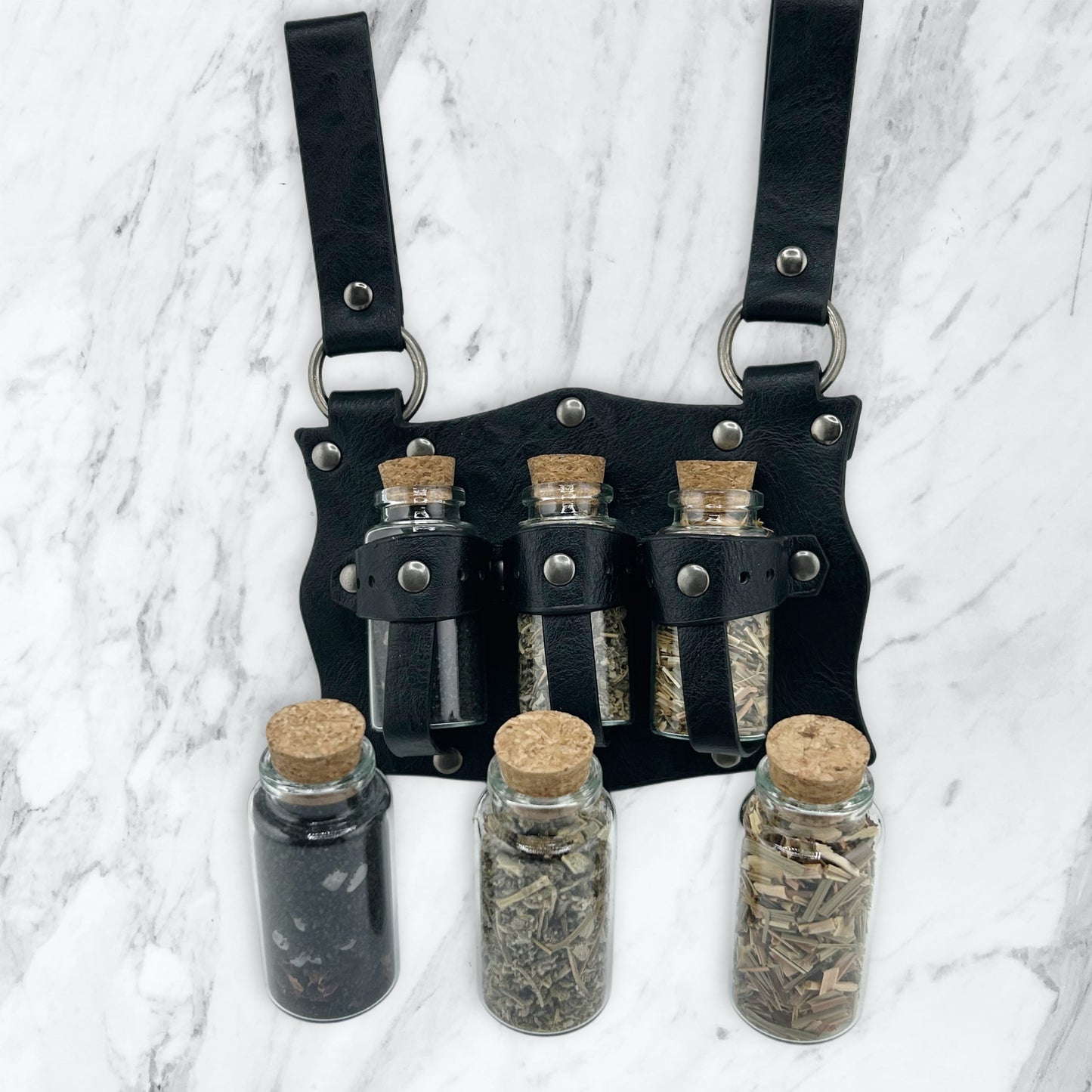Witchcraft Ritual Altar on The Go Kit: Witches Black Ritual Salt Rainbow moonstone Red Rose buds, wildcrafted lemongrass, Wildcrafted sage