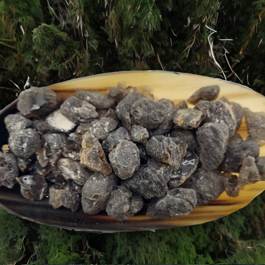 Raw Agni Manitite crystals in a small pouch. A fire-aligned stone for confidence, manifestation, and transformation. Ideal for spell jars and solar plexus activation.