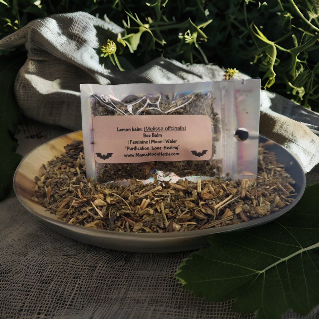 Lemon Balm Herb for Calm, Love & Emotional Healing | Small Ritual Pouch