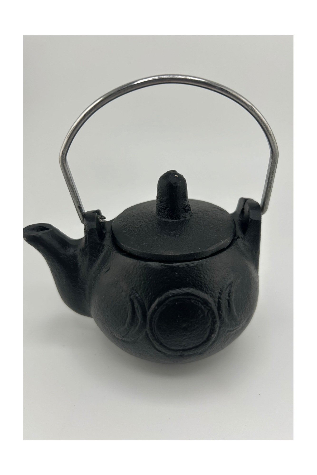 Triple Moon Cast Iron Tea Kettle and Psychic Tea Starter Kit. Kitchen Witch Kit. Cast Iron Cauldron