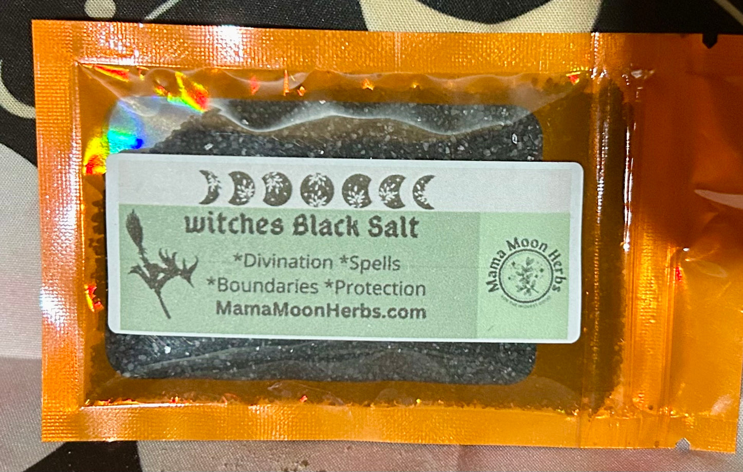 Witches Black Ritual Salt: Protection, Banishing and Cleansing Witchcraft Supplies Small 2.25"x3.75" resealable pouch