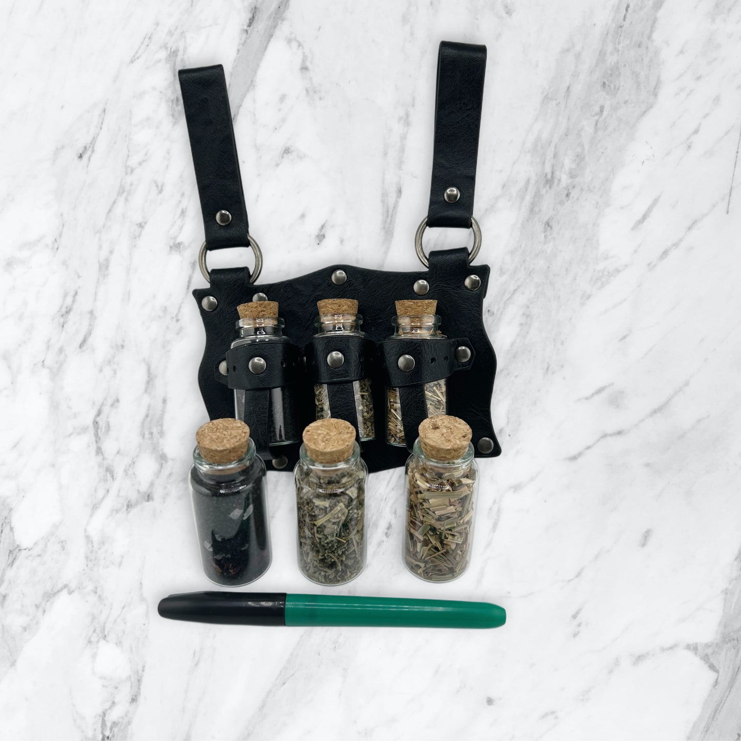Witchcraft Ritual Altar on The Go Kit: Witches Black Ritual Salt Rainbow moonstone Red Rose buds, wildcrafted lemongrass, Wildcrafted sage