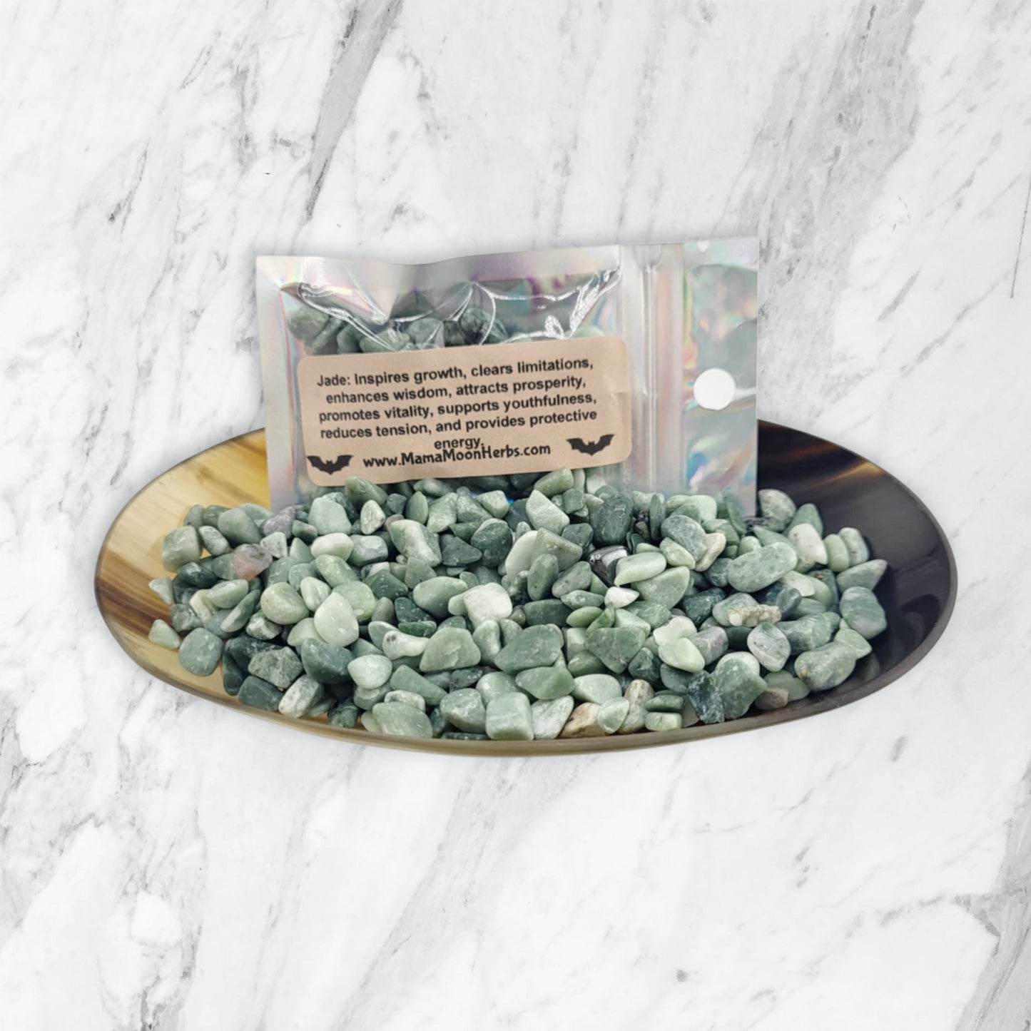 Jade Crystal Chips for Prosperity, Emotional Healing & Harmony – Witchcraft Spell Jar & Ritual Supplies