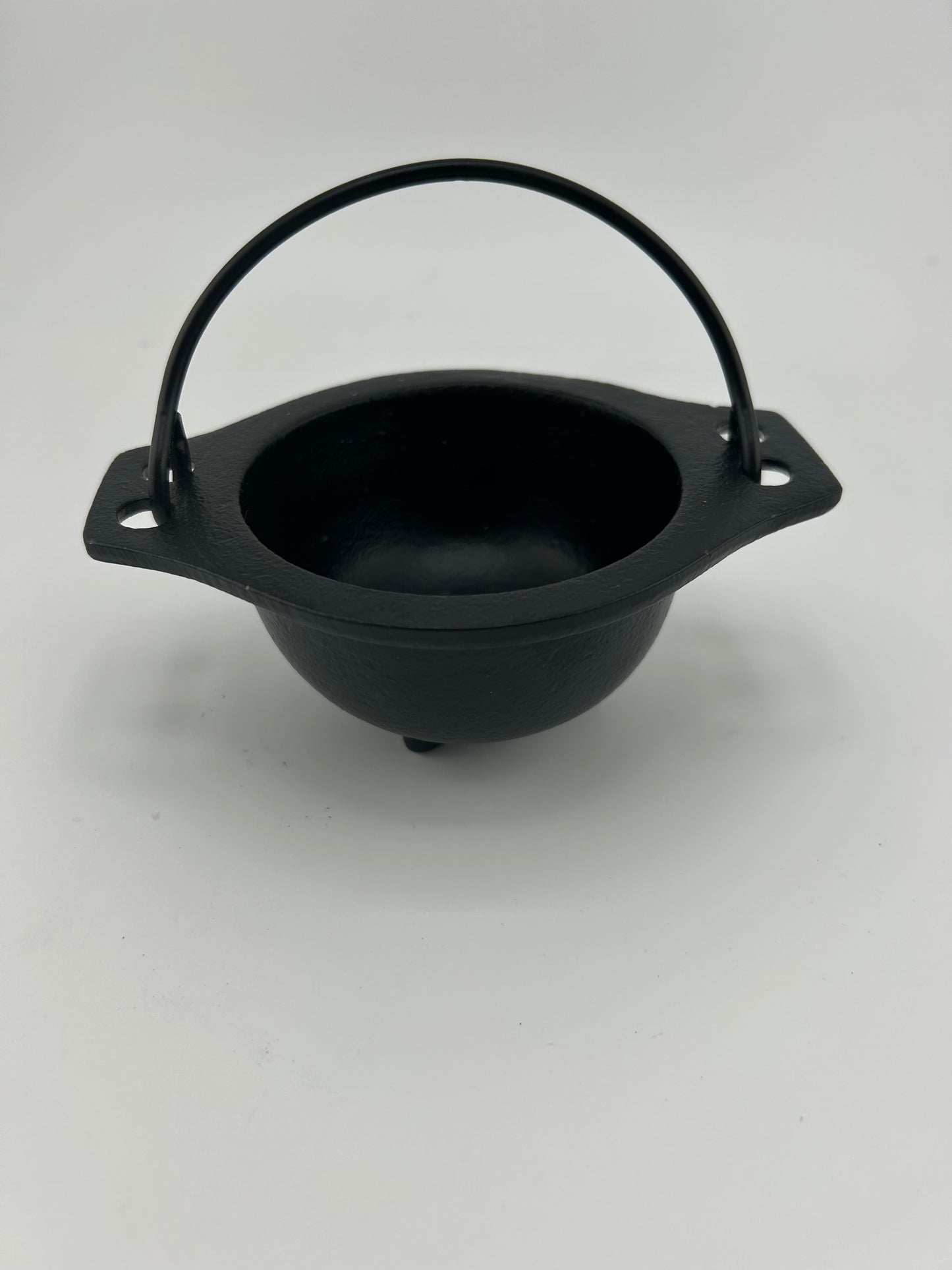 Cast Iron Cauldron Starter Witch Kit | Triple Moon Goddess Tongs | Ritual Sand | Spell Candle Holder | Incense & Smudge Sticks plus 5 herbs