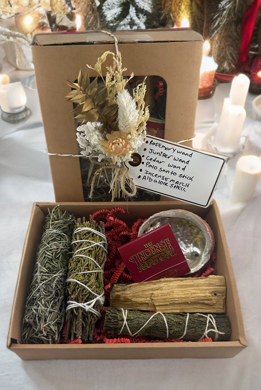 Ritual Smudge Wand Gift Set | Rosemary, Cedar, Juniper, Palo Santo, Florals | Cleansing • Meditation • Blessing • Handmade • Ethically Sourced