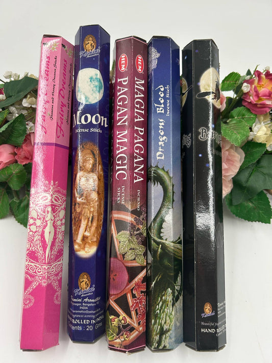 5-Pack Incense Sampler Kit – 100 Hand-Dipped Sticks + Bonus Gift | Ritual, Meditation, Spiritual Use
