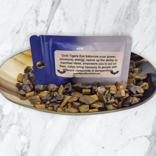 Golden Tiger’s Eye Crystal Chips for Confidence, Protection & Willpower – Witchcraft Spell Jar & Ritual Supplies