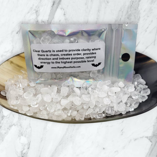 Clear Quartz Crystal Chips for Amplification, Energy Cleansing & Clarity – Witchcraft Spell Jar & Ritual Supplies