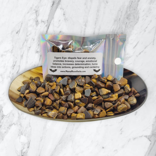 Tiger’s Eye Crystal Chips for Protection, Courage & Focus – Witchcraft Spell Jar & Ritual Supplies