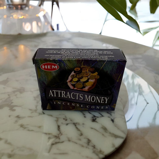 Attracts Money Incense Cone Kit with Reusable Burner